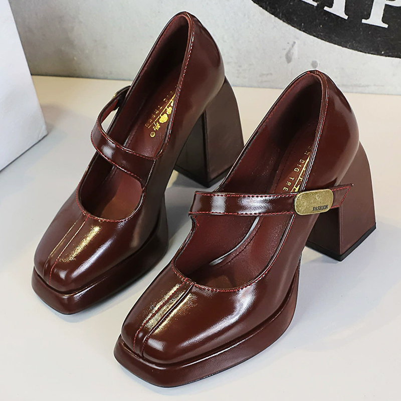 Shoe Tree - Sapatos BIGTREE Retro Chunky para Mulheres,